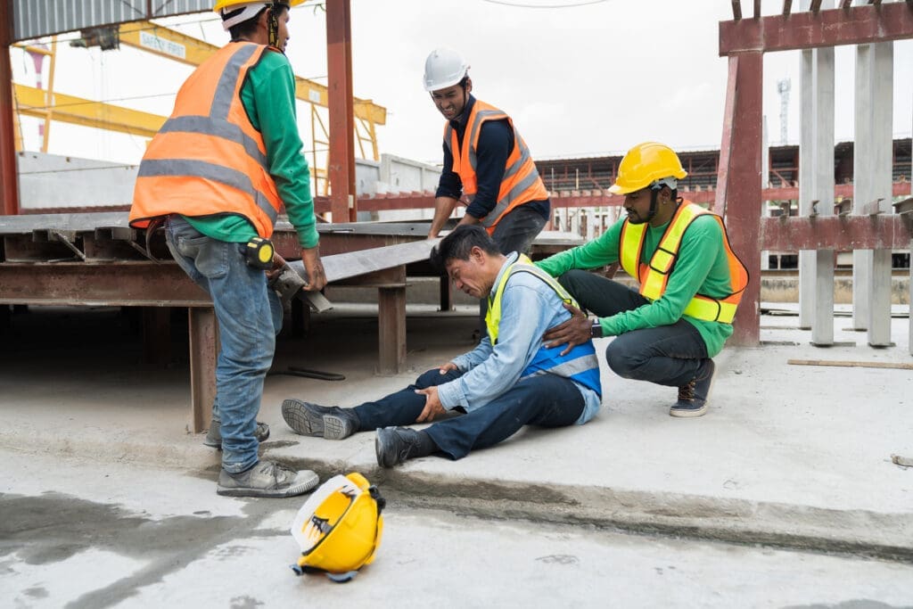 man injured while working construction site job